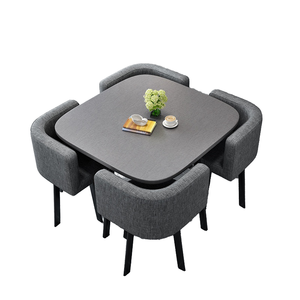 Ensemble de <span class=keywords><strong>table</strong></span> à manger moderne en <span class=keywords><strong>bois</strong></span> rectangulaire pour 4 personnes, pour la maison, la cuisine, le restaurant, le café, salle à manger de luxe - Product Image 4