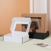 Boîtes en carton kraft pliables avec fenêtre transparente personnalisées, revêtement UV, gaufrage, carton ondulé mat, emballage cosmétique, boîte cadeau