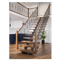 Escalier Droit Monolonge ACE Moderne en Verre, Marches en Bois