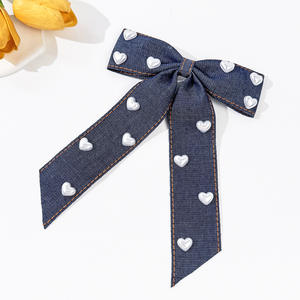 Pinza para el pelo de vaquera con lazo y perlas blancas, accesorio para el pelo de fiesta para niñas - Product Image 4