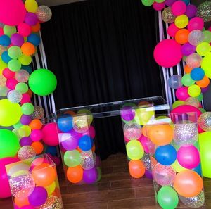 HLC 12 Inch Transparent Fluorescent Neon <b>Balloons</b> with Dots <b>Glow</b> <b>in</b> <b>Dark</b> Wedding Birthday Party <b>Balloons</b> <b>Glow</b> Under UV Light - Product Image 5