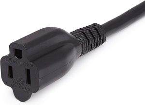 Cable de Extensión Eléctrico de 3 Clavijas, 13A, PVC, Negro, 6 pies, Impermeable IP65, Nema 5-15P, Calibre 12, para Uso Básico - Product Image 3