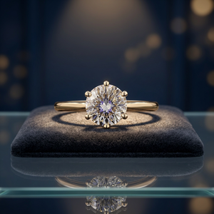 Classic Gold Engagement <b>Ring</b> with Lab Grown <b>Diamond</b> Elegant Wedding Anniversary Jewelry Gift for Women - Product Image 1