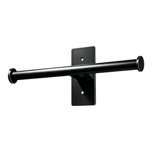 <span class=keywords><strong>Portarotolo</strong></span> Doppio da Parete in Acciaio Inossidabile Nero di Alta Qualità per Bagno, Cucina, Camera da Letto - Product Image 2