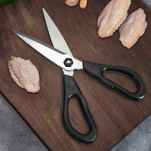 <b>Kitchen</b> <b>Scissors</b> Stainless Steel Black Straight Head For Meat And Fish Home Use Yangjiang - Product Image 1