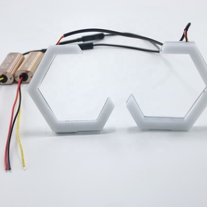 ฝาครอบไฟ DRL แบบวงแหวน LED SMD รุ่น Cotton Cover พร้อมไฟ Angel Eyes สีขาว ไฟเลี้ยวแบบสองสี สำหรับดัดแปลงไฟหน้ารถยนต์ - Product Image 3