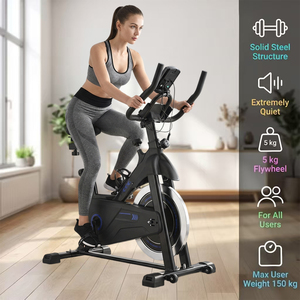 Vélo de <span class=keywords><strong>spinning</strong></span> professionnel robuste avec volant d'inertie de 5 kg pour entraînement cardio, personnalisable pour clubs de fitness - Product Image 6