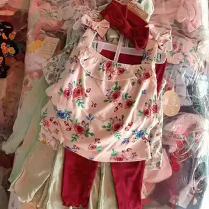 新品牌剩余清洁库存混合2件套或3件套男童女童Romper棉婴儿服装库存批次