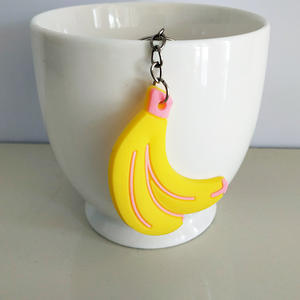 Haute Qualité Creative Sac Accessoires Clé De Voiture Pendentif Petit Cadeau En Gros PVC Doux Adhésif Simulé Fruit Porte-clés - Product Image 5