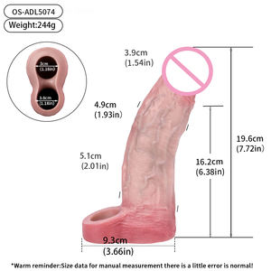 ORALSX Männliche Ejakulation Enhancer Realistische Penis Extender Schwanz ärmel Penis aufsatz Silikon Kondom Sex Enhancer Kondom - Product Image 2