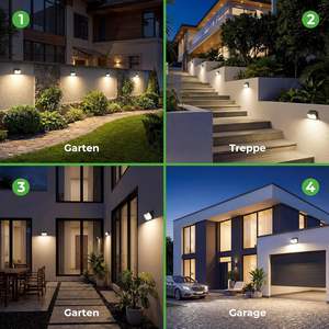 Lampes solaires Nipify <span class=keywords><strong>avec</strong></span> détecteur <span class=keywords><strong>de</strong></span> mouvement, étanches IP65, en métal, à fixer au mur, 3 modes, LED super lumineuses pour jardin, <span class=keywords><strong>garage</strong></span>, escaliers [4] - Product Image 6