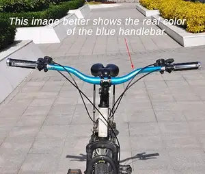 Mountain Bike Handlebar 31.8mm Aluminum Alloy MTB Bicycle Riser Handlebar Extra Long 780mm With Paint Matte Surface Blue 780mm