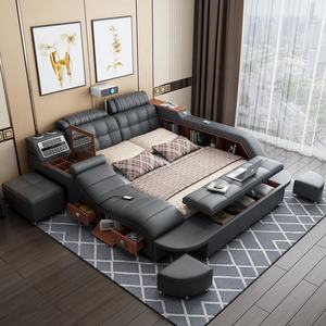 ชุดเฟอร์นิเจอร์ห้องนอนสไตล์โมเดิร์นมินิมอล เตียงนอนหลักแบบมัลติฟังก์ชั่นพร้อมระบบนวดแบบทาทามิ - Product Image 3