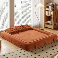 Ensemble de Meubles de Salon Modulable Luxueux et Moderne en Velours Côtelé, Canapé Lit Sectionnel en Forme de L, 2 ou 3 Places, Designs Paresseux Sous Compression à Vide