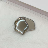 Nouveau miroir cosmétique portable en métal Lanson, pliable, mini miroir de poche, mignon, petit, incassable, pour le maquillage