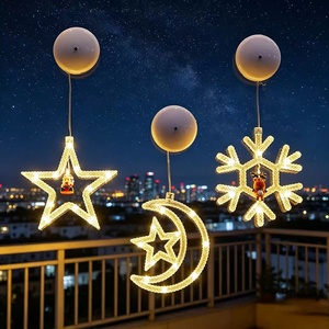 Luces Decorativas de Navidad con Diseño de Santa Claus, Muñeco de Nieve y Copos de Nieve para Ventanas, Paredes Interiores y Balcones, Ideales para Navidad, Halloween y Celebraciones - Product Image 1
