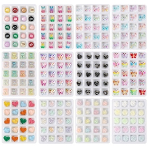 <span class=keywords><strong>Panda</strong></span>, Rana, oso, conejo, cerdo, pata <span class=keywords><strong>de</strong></span> perro, rosa, flor, caramelo, Cruz, lazo, lazo, resina 3D, decoración <span class=keywords><strong>de</strong></span> <span class=keywords><strong>uñas</strong></span> - Product Image 1