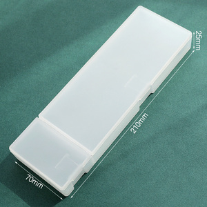 Vente en gros de trousse à crayons scolaire de grande capacité en plastique PP transparent avec deux compartiments coffrets cadeaux de <span class=keywords><strong>papeterie</strong></span> pour filles - Product Image 4