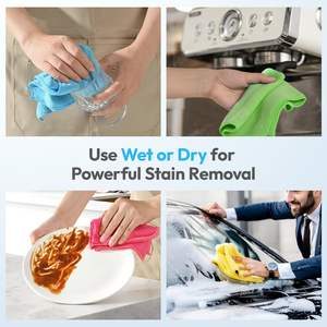 家庭用再利用可能マイクロファイバー洗浄布,食器洗い用キッチン抗菌タオル - Product Image 6