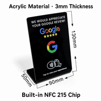 Support de carte NFC215 personnalisé en époxy/acrylique/PVC, étanche, avec code QR, pour hôtels, cartes de visite et restaurants