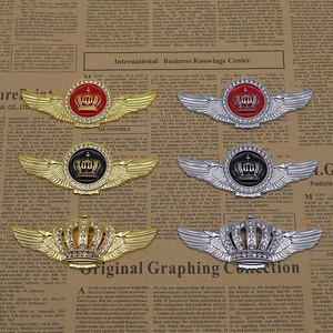 Nouvel emblème de <span class=keywords><strong>voiture</strong></span> en forme de couronne de diamant, badge de <span class=keywords><strong>voiture</strong></span> en métal en forme d'aile - Product Image 3