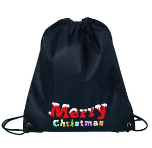 Sac à cordon noir le plus vendu en ligne, sac à cordon promotionnel pas cher en polyester, sac à dos à cordon pour la randonnée, le sport, la gym, le yoga - Product Image 1