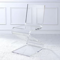 JAYI personnalisé Lucite meubles acrylique chaises réception salle à manger côté clair chaises