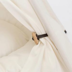 Lit <span class=keywords><strong>pour</strong></span> chat en lin blanc avec coussin - Pliable, portable, amovible et lavable, tente de luxe <span class=keywords><strong>pour</strong></span> animaux de compagnie <span class=keywords><strong>pour</strong></span> chats, utilisable en toutes saisons - Product Image 3