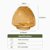 Abat-jour en verre soufflé à la main pour lampe, style minimaliste, pour éclairage décoratif domestique, vente en gros