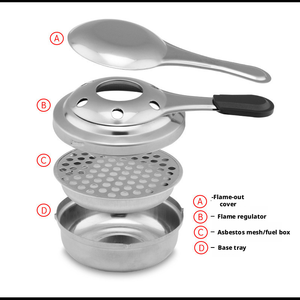 Réchaud à alcool portable – Mini-réchaud à flamme compacte, accessoire pour réchaud à gaz de camping argenté – Léger, à visser - Product Image 4