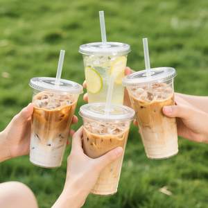 Gobelets jetables transparents anti-fuite pour boissons à emporter - Product Image 1