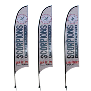 Nhà Máy quảng cáo Giọt Nước Mắt thả bay lông cờ tùy chỉnh bãi biển Cờ biểu ngữ & Hiển thị phụ kiện với cực cơ sở Spike đứng - Product Image 3