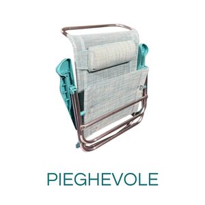 Sedia da Spiaggia Reclinabile in Alluminio a 7 Posizioni con Cuscino - Product Image 4