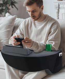 Almofada De Leitura De Espuma De Memória Macia 2 Pockets Laterais Cup Holders Almofada Confortável Gaming Lap Rest Bed Uso Do Hotel Massagem Elegante - Product Image 3