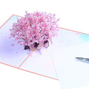 Biglietto di auguri di fiori di ciliegio tridimensionale fatto a mano elegante carta inviti regali per matrimoni grazie <span class=keywords><strong>amore</strong></span> per affari - Product Image 4