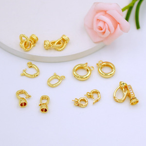 Conector de Pulsera con Cierre en Forma de Ocho Chapado en Oro de 18K con Zirconia, Accesorio para Joyería DIY - Product Image 1