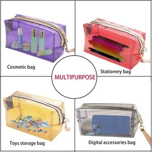 Neceser de PVC transparente con logotipo personalizado, bolsas de maquillaje de TPU transparente, bolsas de cosméticos holográficas para mujer con cremallera - Product Image 6