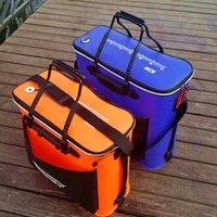 Seau à poisson pliable en EVA pour l'extérieur avec trou d'oxygénation et conception épaissie, accessoires de pêche