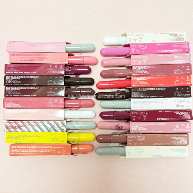 Wholesale Custom Long Lasting Plumping Balm Set Peptide Lip Treatment Skincare Waterproof Glitter Glossy Vegan Lip Gloss