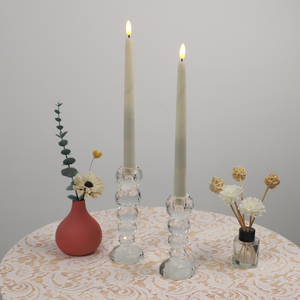 Bougeoirs en verre cristal clair épais soufflé à la main <span class=keywords><strong>bougeoir</strong></span> conique pilier à vendre - Product Image 2