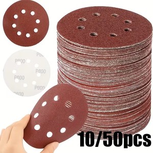 Disques de ponçage 5 pouces 8 trous auto-agrippants grain 60-600 pour ponceuse excentrique - Product Image 1