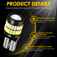 Bombilla LED T10 36SMD 3014 3030 Chips Canbus Sin Errores Luz de Coche 12V 24V W5W 194 LED Señal de Giro Lámpara de Lectura de Matrícula Blanca