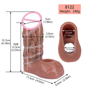 Silikon Vorhaut verdickter Herren Dildo mit Sperma Sicherungs ring TPE Adult <span class=keywords><strong>Use</strong></span> Bett Sexspielzeug Penis Kondom für tragbares Vergnügen - Product Image 2