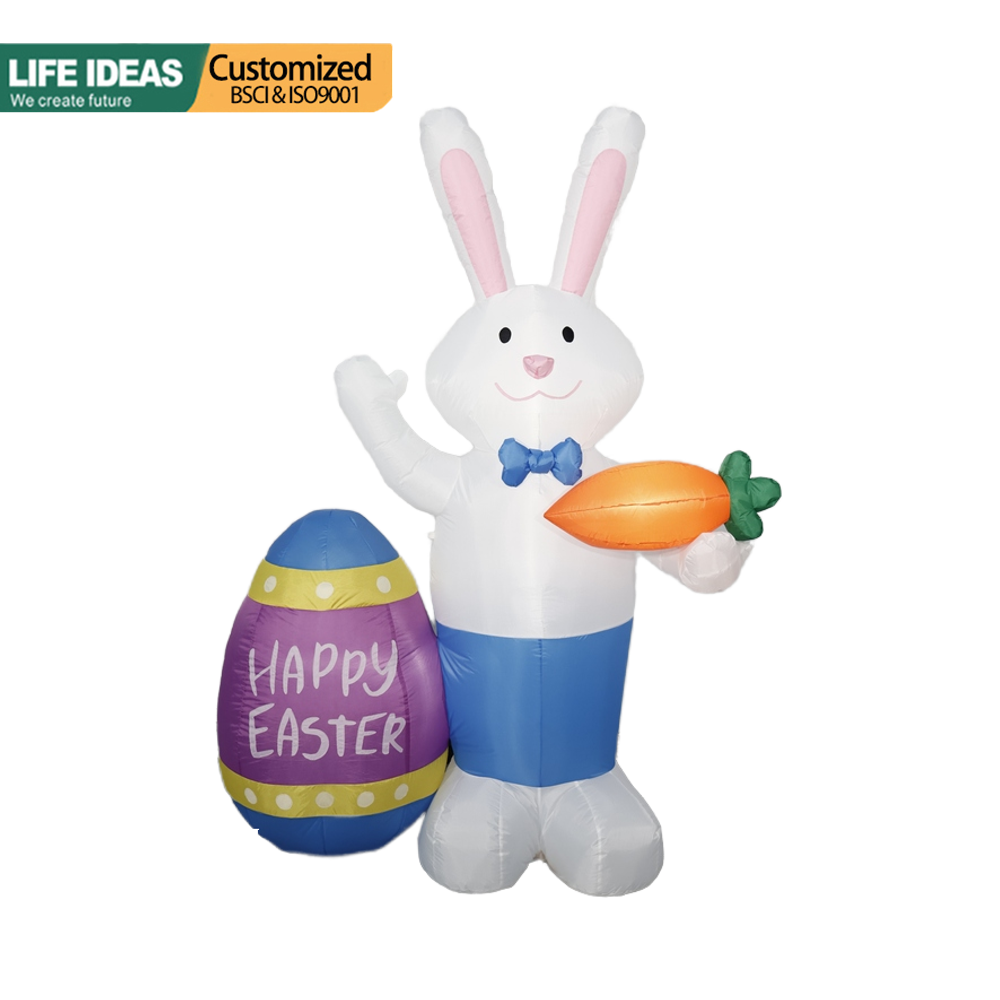 Inflables de conejo de Pascua de 6 pies con huevo de Pascua