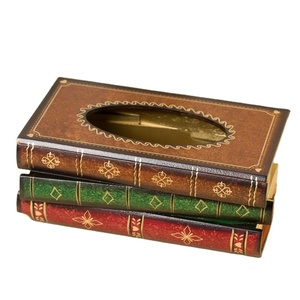 Wholesale Custom Design Luxury Classical Home Decoration Wood Tissue <strong>Box</strong> Holder ,Hard Cover <strong>Books</strong> <strong>Box</strong> - Product Image 2