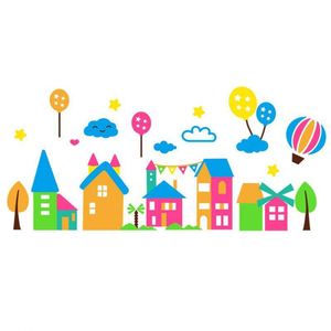 Vinilo Decorativo de Pared 3D de Acrílico con Diseño de Castillo Colorido de Alta Calidad para Dormitorio de Niños, Escuela, Jardín de Infancia - Product Image 5