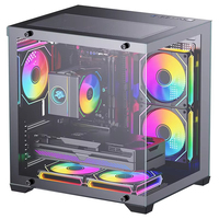 Boîtier de jeu PC Mid-Tower Style aquarium en aluminium avec support RAD 240MM et boîtier d'ordinateur en verre trempé pour PC