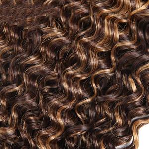 Ciocche di <span class=keywords><strong>Capelli</strong></span> Umani Remy 100G, <span class=keywords><strong>Extension</strong></span> Brasiliane Ricce Pre-Colore P4/30 P4/27 P1B30 - Product Image 6