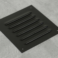 Grille d'aération Jali LC-204 SS noire 7,5x7,5 pouces en acier inoxydable