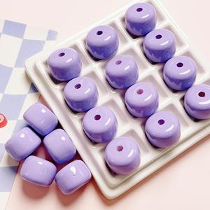 Peinture Couleur Plaqué Lisse Gâteau Ovule DIY Téléphone Portable Chaîne Porte-clés Accessoires Perles Acryliques - Product Image 5